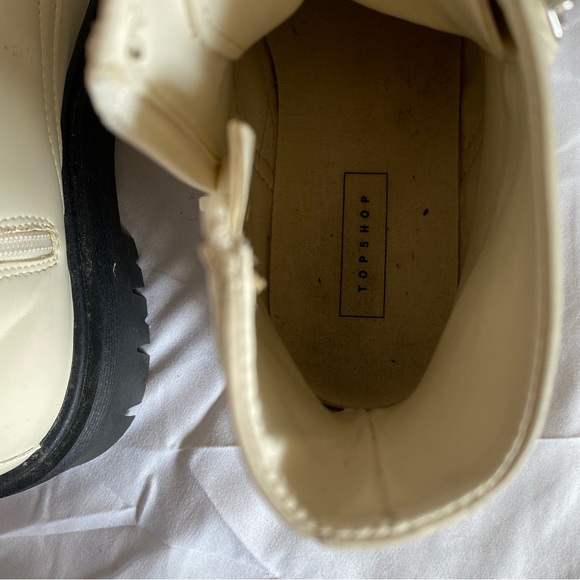 Cream Topshop Platform Combat Boots - EU 37 - Made in Italy - Picture 4 of 5